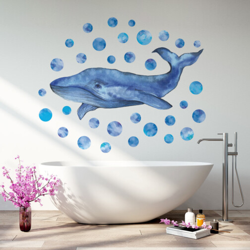 Sticker Baleine Bleue