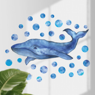 Sticker Baleine Bleue