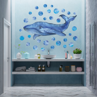 Sticker Baleine Bleue