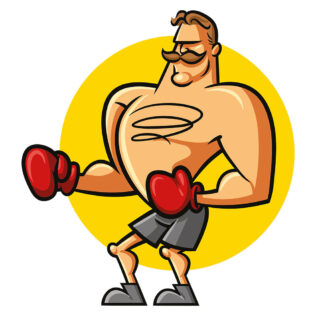 Sticker Boxer Cartoon