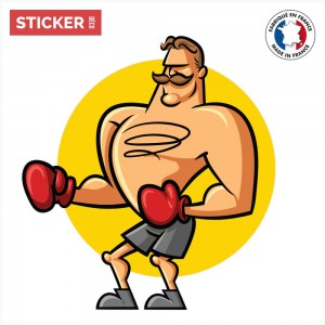 Sticker Boxeur Cartoon