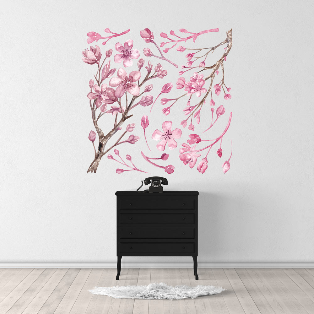 GRANDS Sakura Fleur Arbre Branches PVC Stickers Muraux Decal