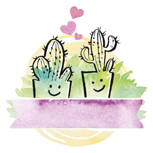 Sticker Cactus Amoureux