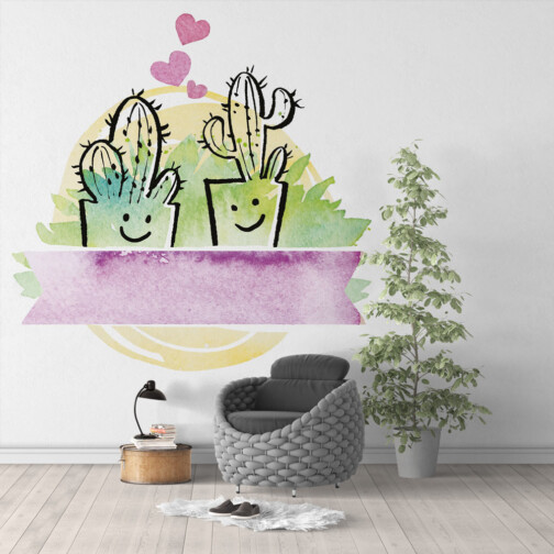 Sticker Cactus Amoureux