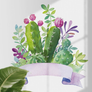 Sticker Cactus Composition