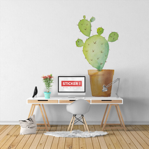 Sticker Cactus Pot