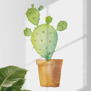 Sticker Cactus Pot