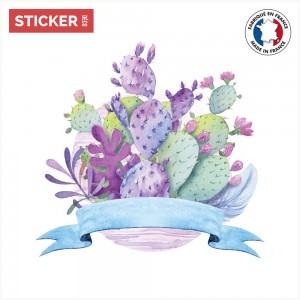 Sticker Cactus Vert Violet