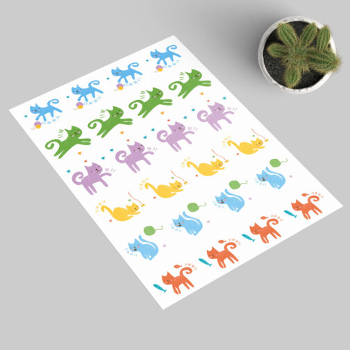 Sticker Chat Coloré