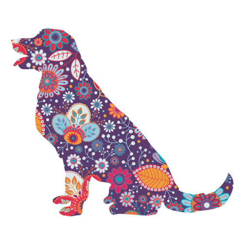 Sticker Chien Floral