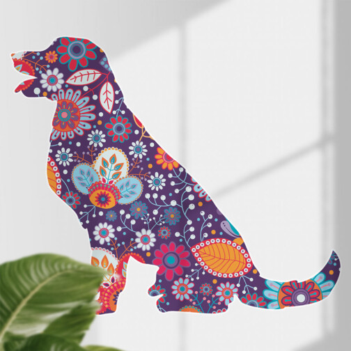Sticker Chien Floral