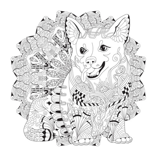 Sticker Chien Mandala