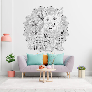 Sticker Chien Mandala