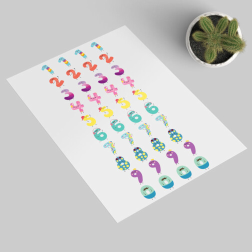 Sticker Chiffres Kawaii
