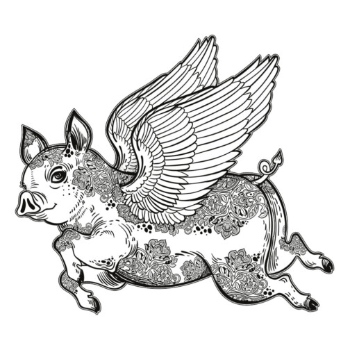 Sticker Cochon Volant