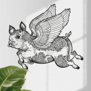 Sticker Cochon Volant
