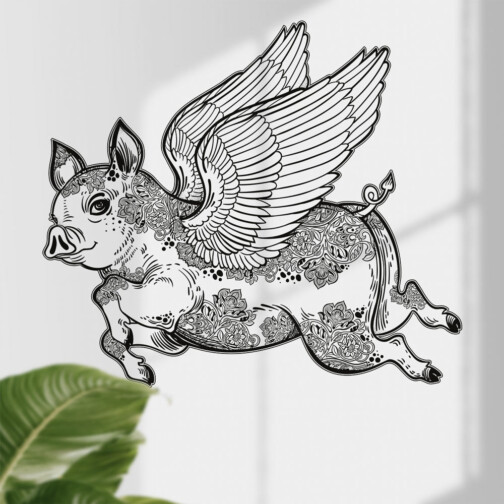 Sticker Cochon Volant