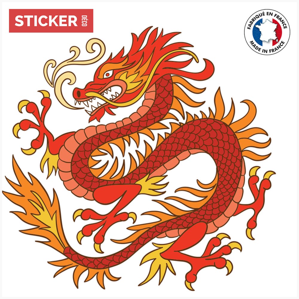 Sticker Dragon Chinois - Stickers Dragon