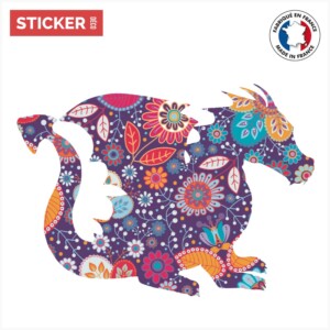 Sticker Dragon De Fleurs