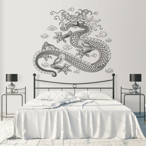Sticker Dragon Impérial Noir