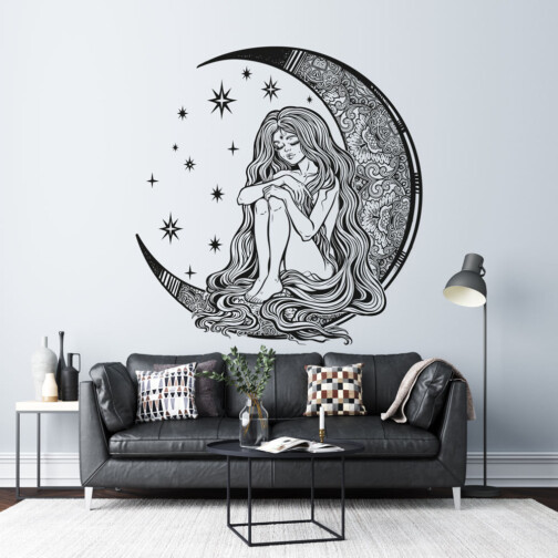 Sticker Fille Lunaire Mandala