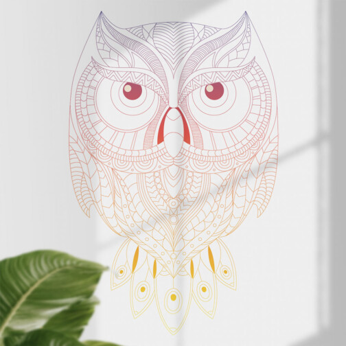 Sticker Hibou Mandala Coloré
