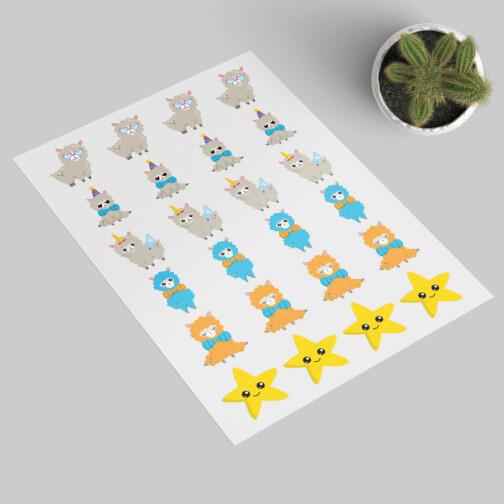 Sticker Lama Kawaii