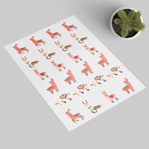 Sticker Lama Poncho