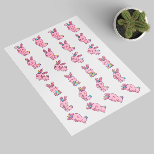 Sticker Lapin Rose