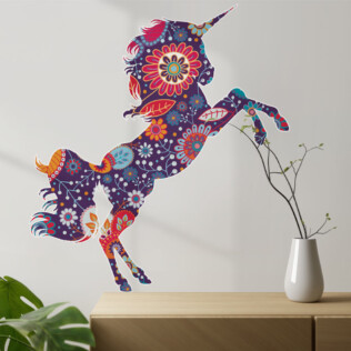 Sticker Licorne Floral