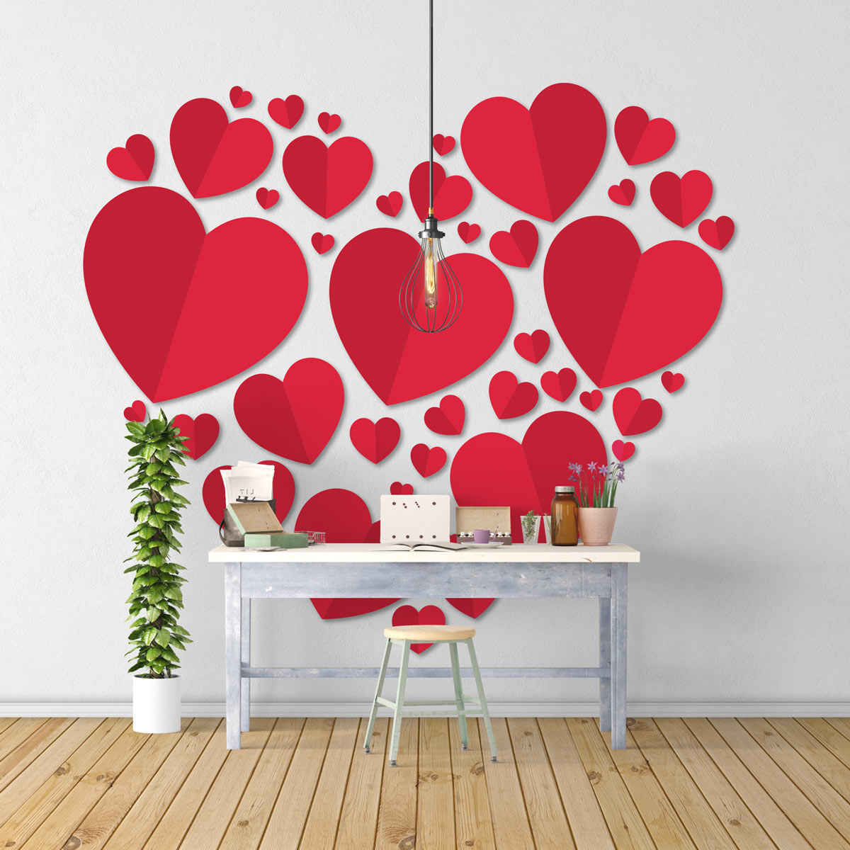 Stickers muraux design - Sticker de décoration murale coeur