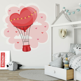 Sticker Montgolfiere Coeur