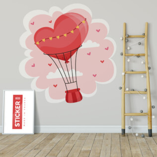 Sticker Montgolfiere Coeur