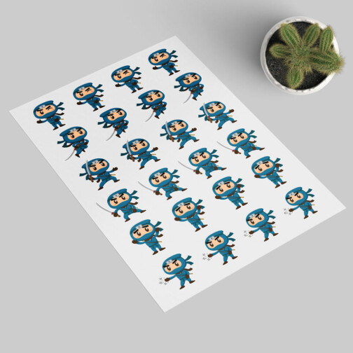 Sticker Ninja Bleu