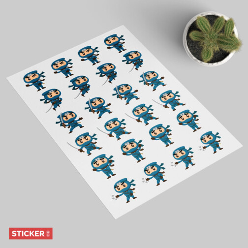 Sticker Ninja Bleu