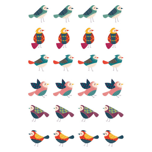 Sticker Oiseaux Colorés