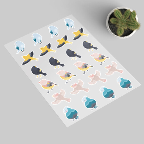 Sticker Oiseaux Elegants