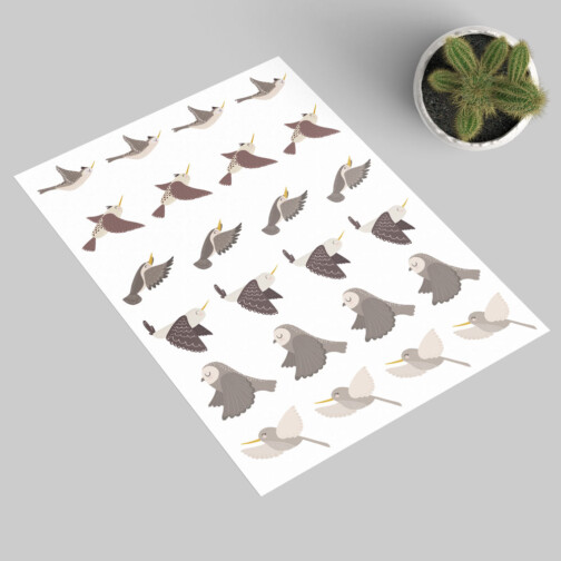 Stickers Oiseaux Printanier Minima