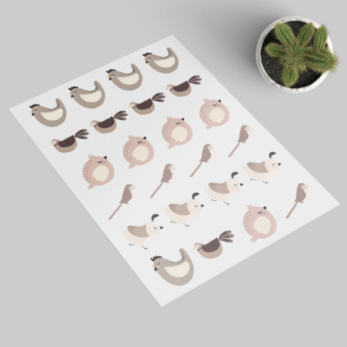 Stickers Oiseaux Printanier Wide