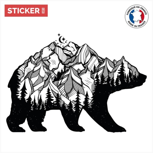 Sticker Ours Montagne