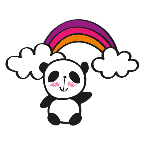 Sticker Panda Arc En Ciel