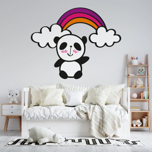 Sticker Panda Arc En Ciel