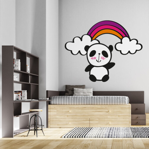 Sticker Panda Arc En Ciel