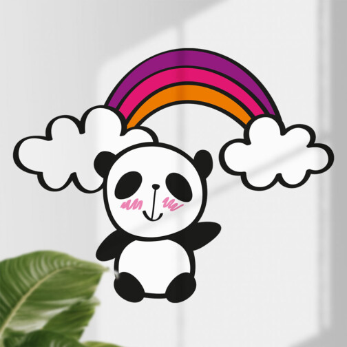 Sticker Panda Arc En Ciel