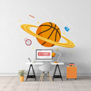 Sticker Planète Basket