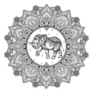 Sticker Rosace Elephant Mandala