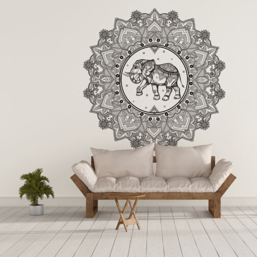 Sticker Rosace Elephant Mandala