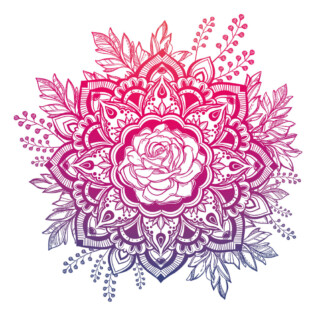 Sticker Rosace Rose Mandala