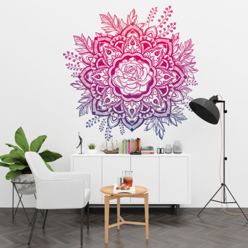 Sticker Rosace Rose Mandala