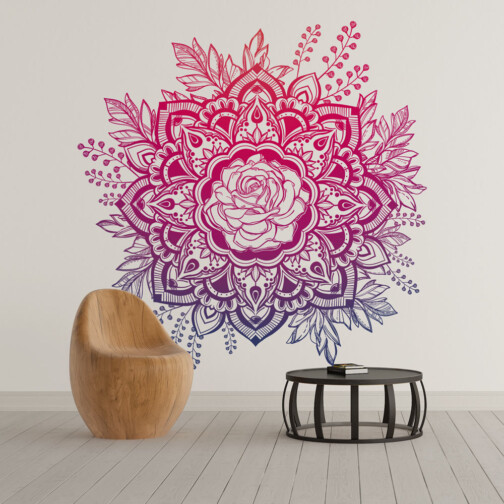 Sticker Rosace Rose Mandala